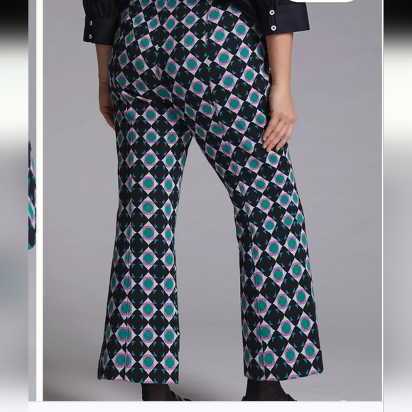 Anthropologie MAEVE The Margot Kick-Flare Cropped Pants In Geo Print. XS - Picture 2 of 14